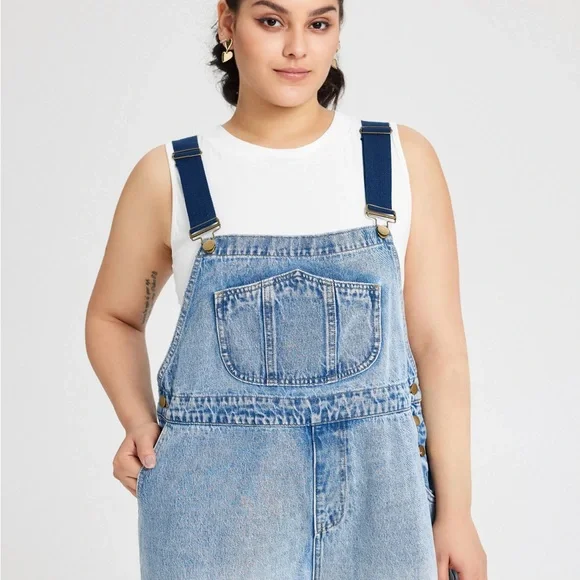 Women's Blue Denim Overalls - Picture 5 of 6